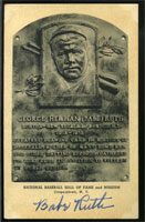 - 10208967-sepia-postcard-of-hall-of-fame-plaque-boldly-signed-by-babe-ruth-62150