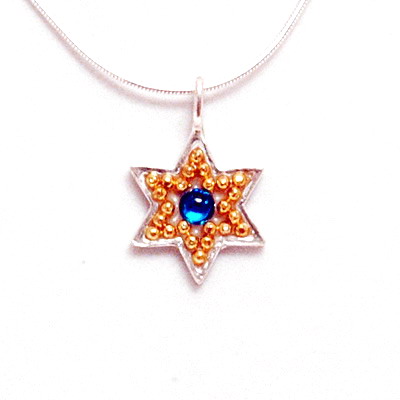 gold star of david necklace. Gold Star of David Necklace on
