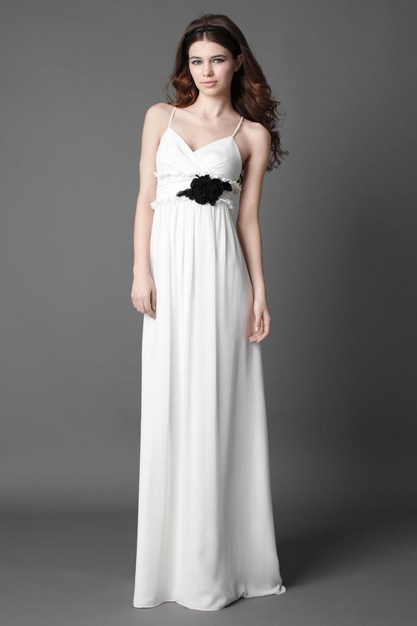 short black and white bridesmaid. White With Black Flower