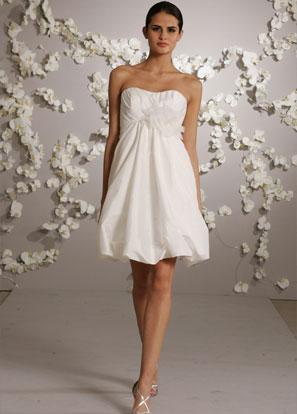 Wedding Dress Short on Short Cocktail Length Floral Taffeta Destination Ivory Wedding Dress
