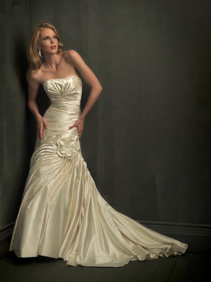 elegant bridal gowns in champagne