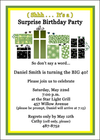 Year  Birthday Party on Party Invitations 40th Birthday For Your Birthdays Celebrations