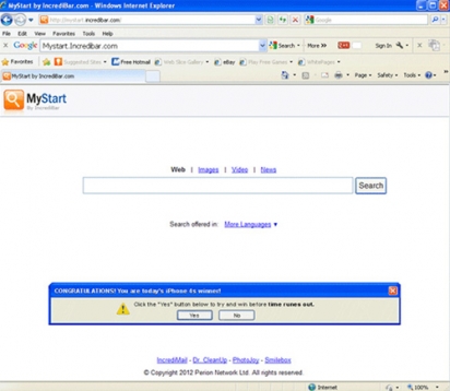 mystart by incredibar on web browser and site mystart by incredibar on web browser and site