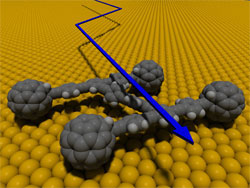 Nanocar moving on gold surface