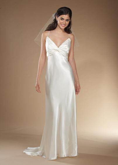 spaghetti strap satin gown