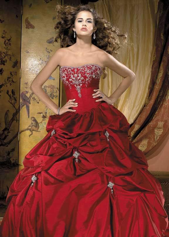 red ball gown wedding dress meaning