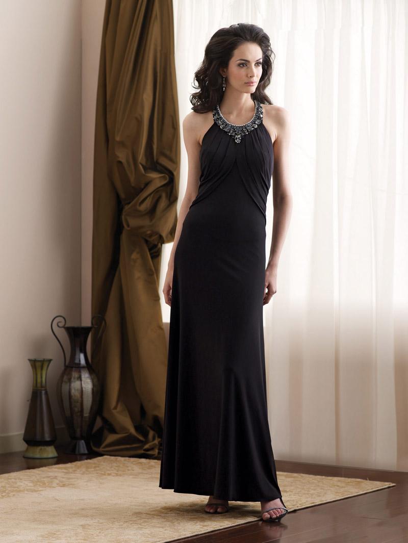  Black  Halter Full length Jeweled Informal  Wedding  Dress  