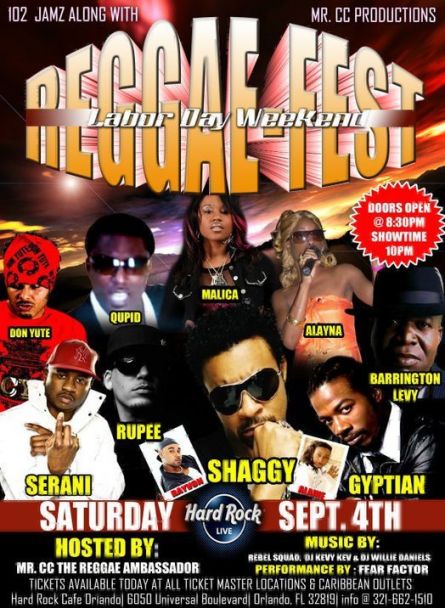 102 JAMZ along with Mr. CC Productions presents a Labor Day Weekend Reggae ...