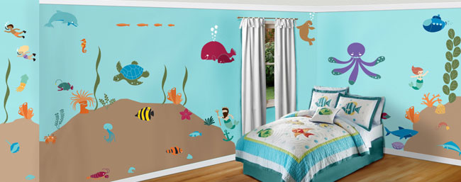 Under The Sea Theme Wall Mural Stencil Kit Stephanie