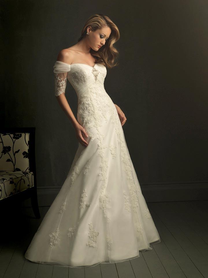 Ivory V neck Off  the Shoulder  Unique Wedding  Dresses  With 