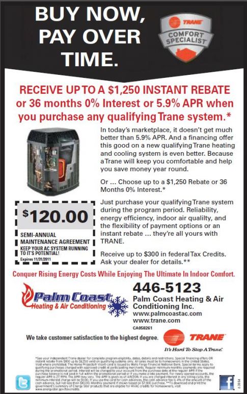 Palm Coast Heating Air Conditioning Announces New TRANE System 