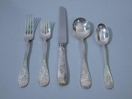 Antique sterling silverware and flatware, silver and