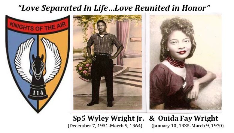 Wyley & Ouida Wright to Be Reburied at Arlington National Cemetery 3/10/2014.