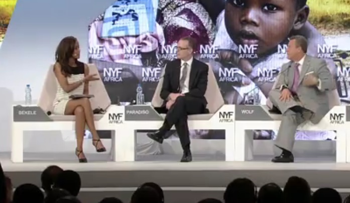 Sophia Bekele in conversation with Robert Wolf & Dante Paradiso at the NYFAfrica summit