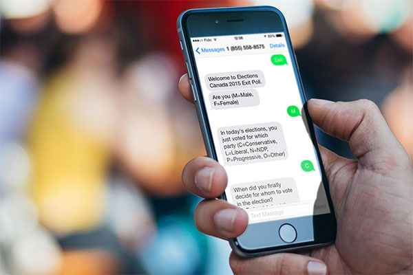 Customer answers a text message (SMS) survey with textLab Pro