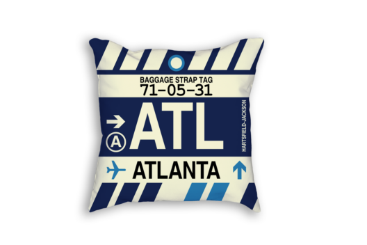 RWY23 - ATL Atlanta Airport Code Baggage Tag Throw Pillow