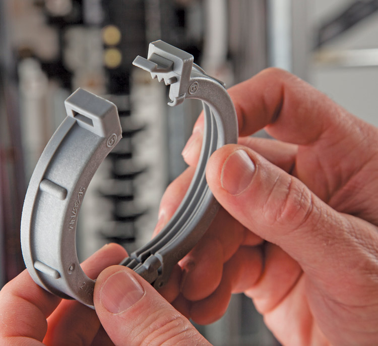 Bridgeport's Nonmetallic MightyRite® Split Grounding Bushings are easy