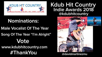 Kdub Hit Country Indie Awards 2018 Nominee David Martinez