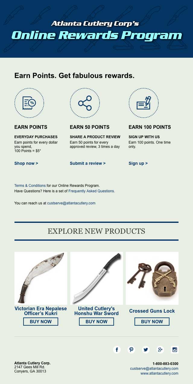 Atlanta Cutlery Unveils Online Rewards Program Atlanta Cutlery