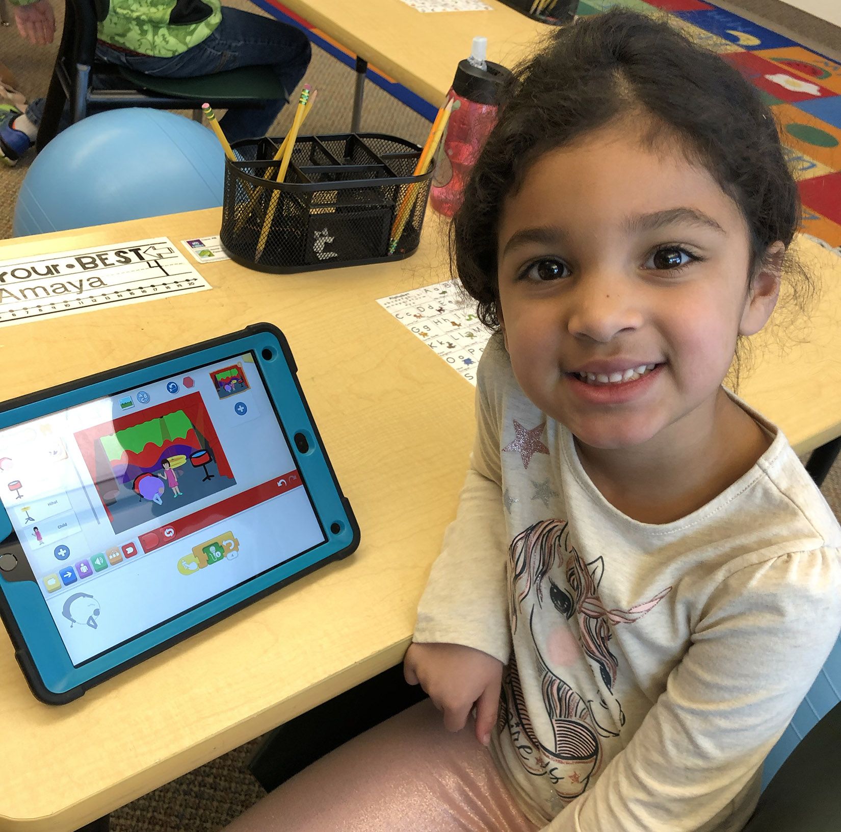 Sheridan County No 2 students coding in ScratchJr during BootUp PD lesson.