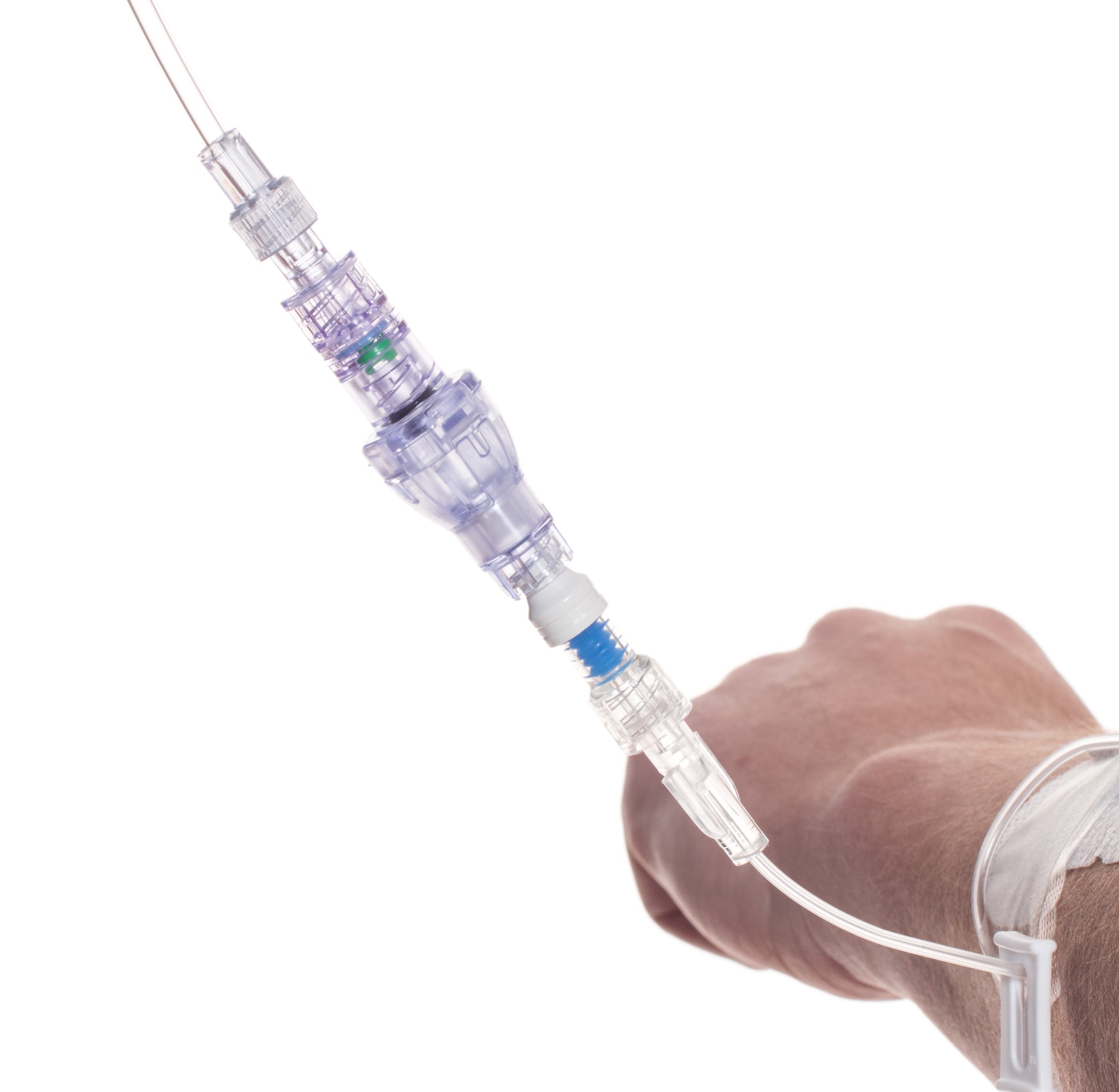 SafeBreak installed in a peripheral IV