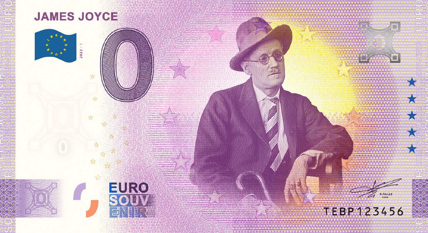 James Joyce 0 Euro Banknote Souvenir