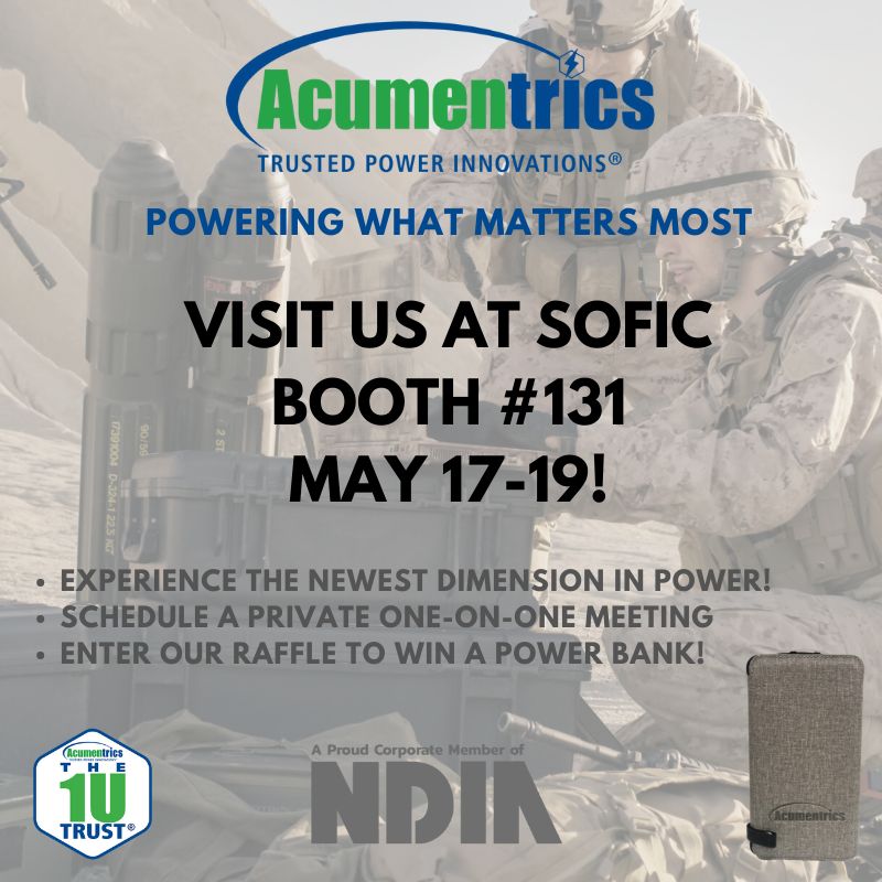 Visit Acumentrics at SOFIC Booth #131