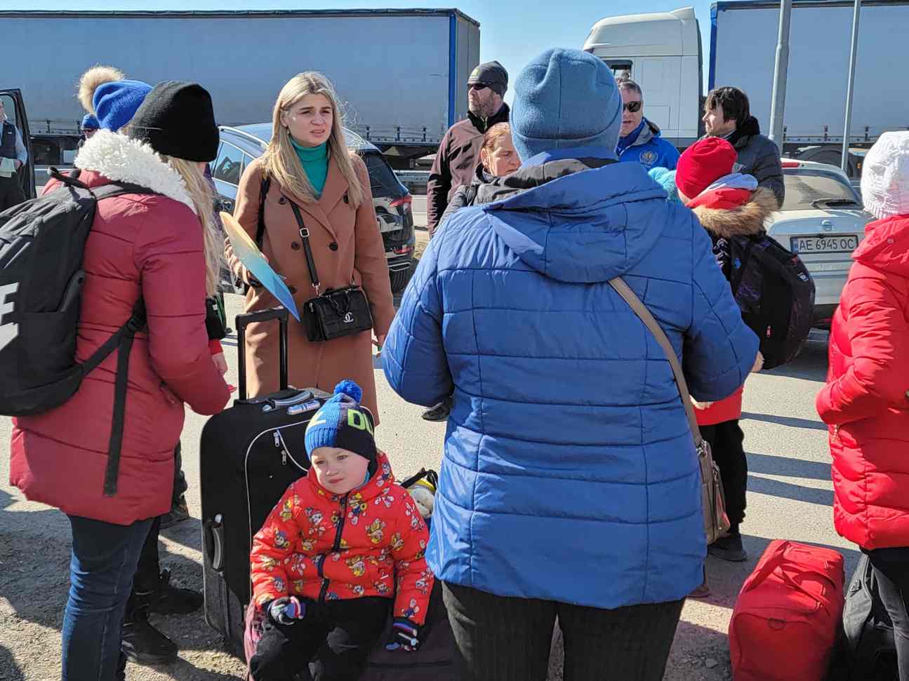 Ukraine Refugees Arrive Safely at Poland Border