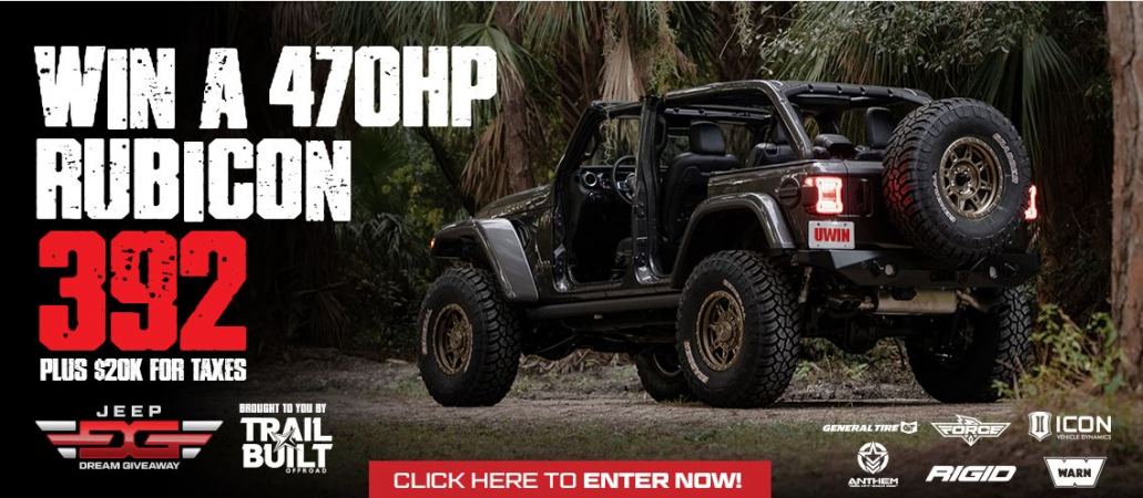 Last Chance to Win a Jeep Wrangler Unlimited Rubicon 392! -- New | PRLog