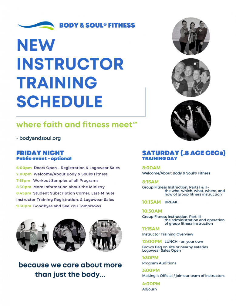 New Instructor Training Schedule Final