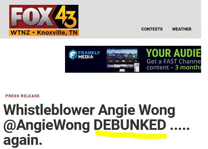 Angie Wong Dedunked Whistleblower @AngieWong